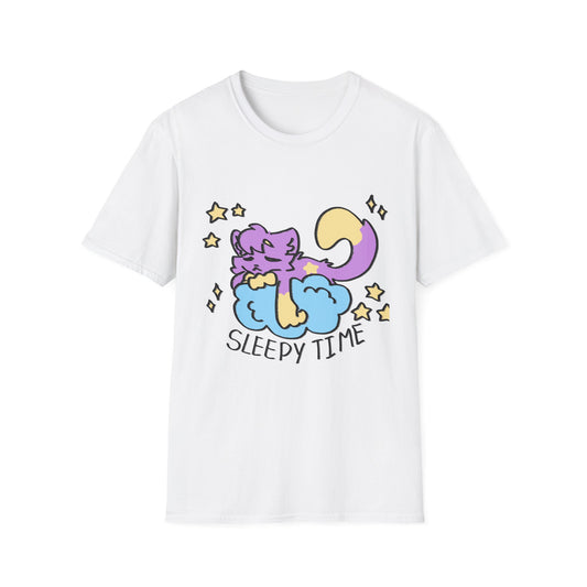 Sleepy Time Cat Unisex Softstyle T-Shirt - Cute & Comfy Graphic Tee